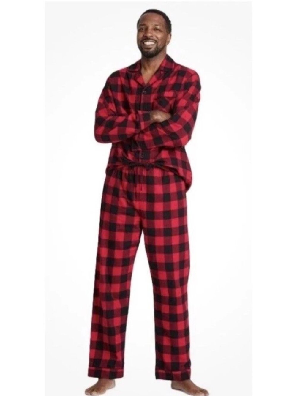NIP Wondershop Men's XL 40-42 Red Buffalo Check Soft Flannel Pajama 2 Piece Set